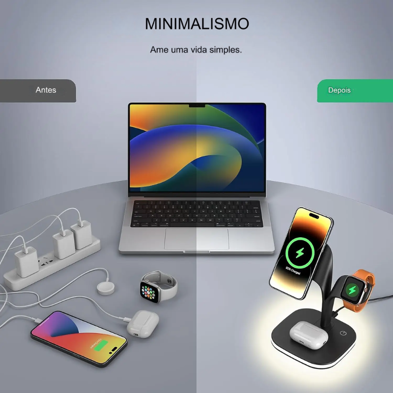 Cargador Magnético Rápido 4 en 1 con LED - Smarts Plant Kux